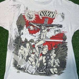 Vintage 1991 Ozzy Osbourne Crucifixion T Shirt Glow in Dark Single Stitch Large